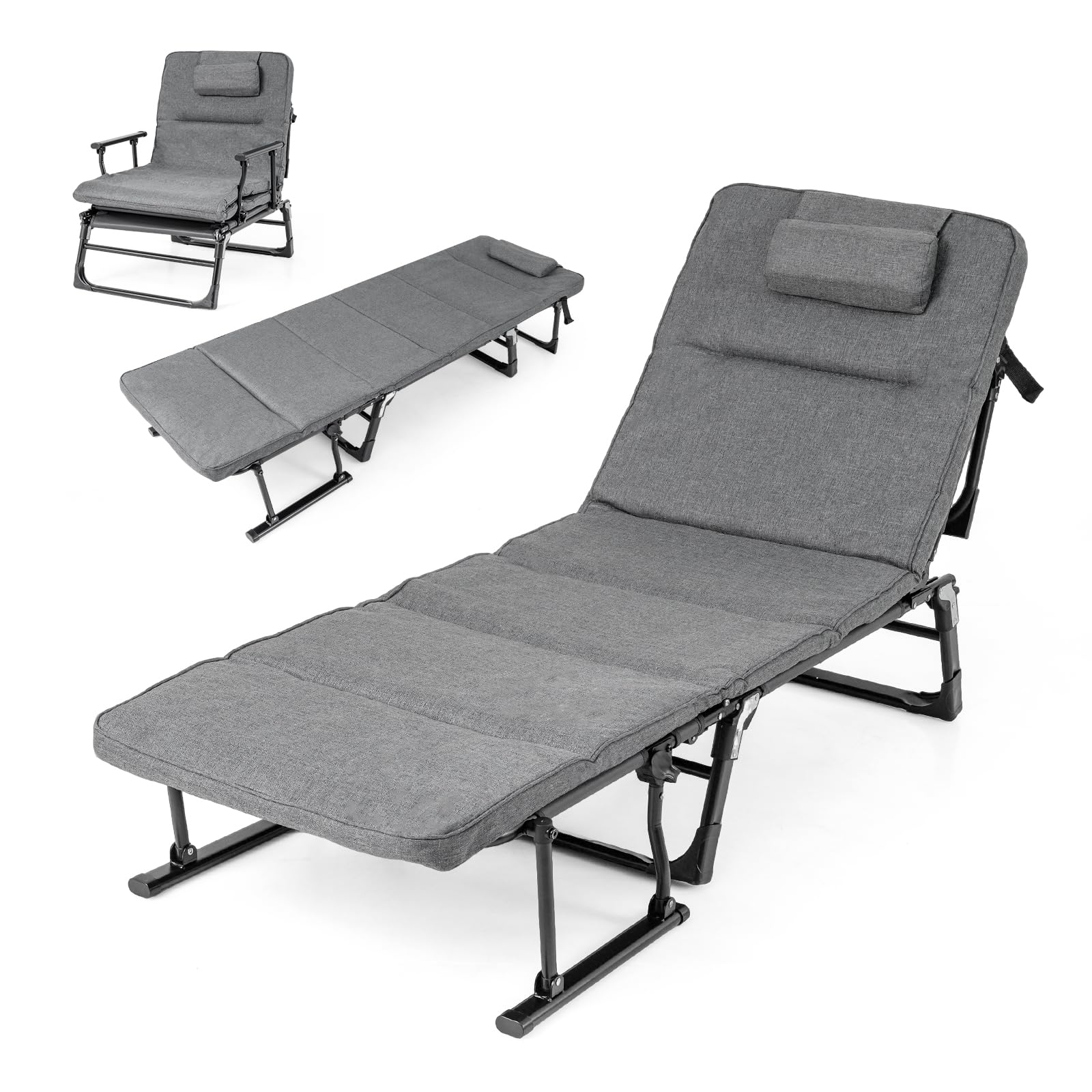 Tangkula Chaise longue d'extérieur avec coussin